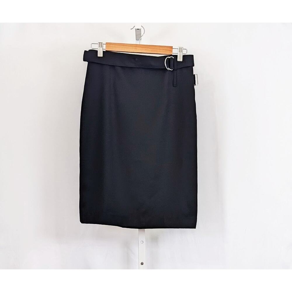 3.1 Phillip Lim Pencil Skirt Black Wool Utility Strap Women's Size 4 New